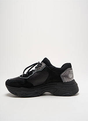 Adidași nubuc toc de 4 la 6 cm negru BRONX femeie
