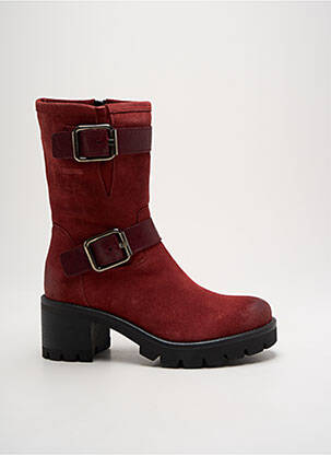 Botine/ghete vârf rotund toc de 4 la 6 cm roșu MANAS femeie