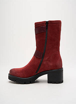 Botine/ghete vârf rotund toc de 4 la 6 cm roșu MANAS femeie