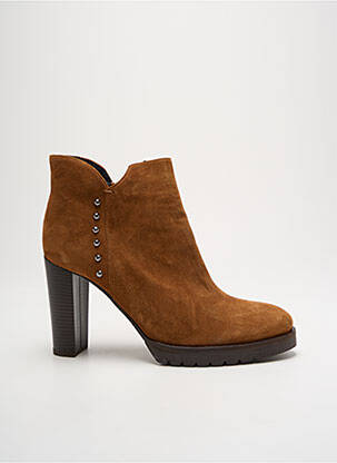 Botine/ghete nubuc toc de 7 la 9 cm maro MYMA femeie