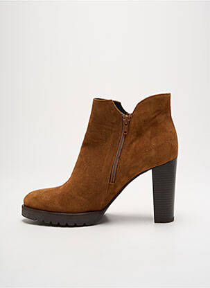 Botine/ghete nubuc toc de 7 la 9 cm maro MYMA femeie