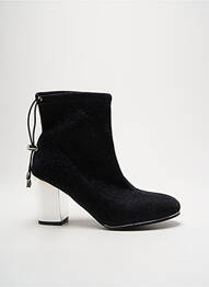 Botine/ghete țesătură satinată toc de 4 la 6 cm negru CASSIS femeie
