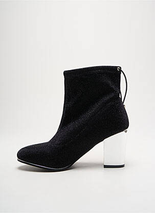Botine/ghete țesătură satinată toc de 4 la 6 cm negru CASSIS femeie