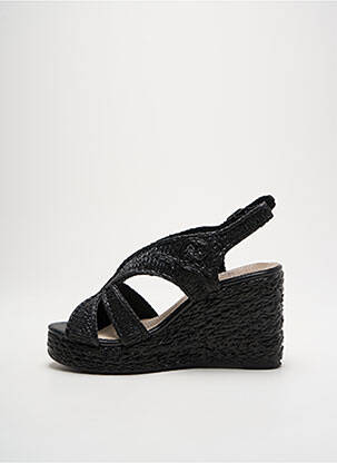 Espadrile țesătură satinată toc de 7 la 9 cm negru CASSIS femeie