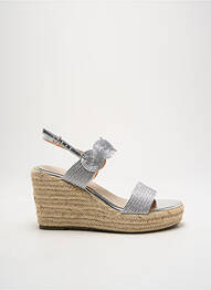 Espadrile închidere cu buclă(e) toc de 7 la 9 cm argintiu CASSIS COTE D'AZUR femme