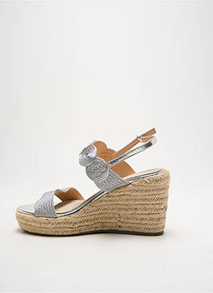 Espadrile închidere cu buclă(e) toc de 7 la 9 cm argintiu CASSIS COTE D'AZUR femeie