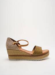 Sandale/pantofi decupați țesătură satinată toc de 4 la 6 cm verde PORRONET femme