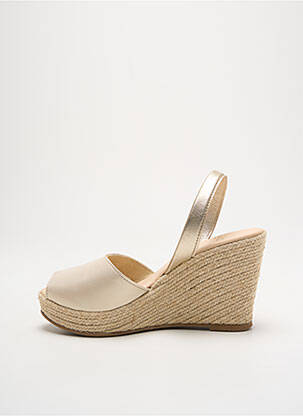 Espadrile țesătură satinată toc de 7 la 9 cm auriu RIA MENORCA femeie