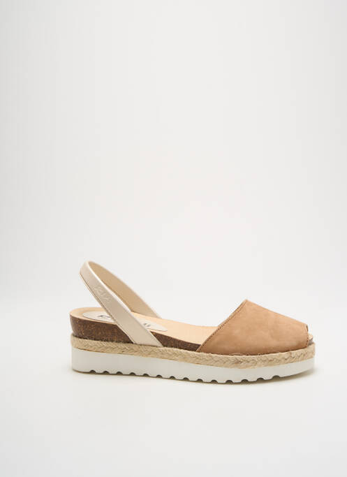 Sandale/pantofi decupați material neted toc de 4 la 6 cm bej RIA MENORCA femme