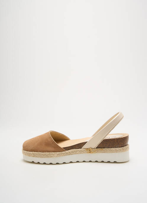 Sandale/pantofi decupați material neted toc de 4 la 6 cm bej RIA MENORCA femme