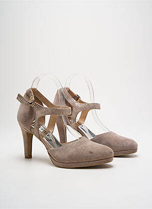 Pantofi cu toc nubuc toc de 7 la 9 cm gri MYMA femeie