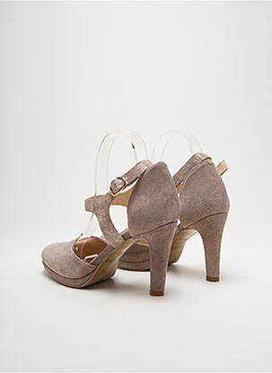 Pantofi cu toc nubuc toc de 7 la 9 cm gri MYMA femeie