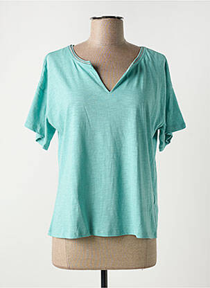 Tricou croială dreaptă mâneci scurte verde LOLA ESPELETA femeie