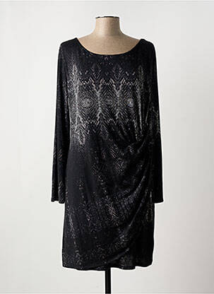 Rochie midi imprimeu fantezie mâneci lungi negru DESIGUAL femeie