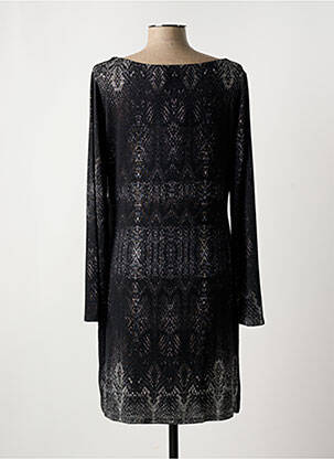 Rochie midi imprimeu fantezie mâneci lungi negru DESIGUAL femeie