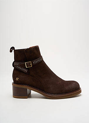 Botine/ghete nubuc toc de 4 la 6 cm maro MAM'ZELLE femeie