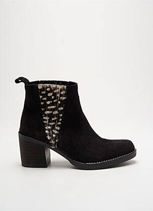 Botine/ghete nubuc toc de 4 la 6 cm negru OTTILIA femeie