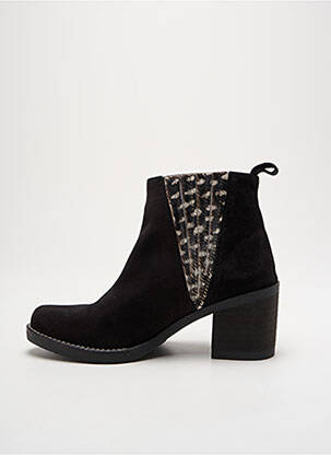 Botine/ghete nubuc toc de 4 la 6 cm negru OTTILIA femeie
