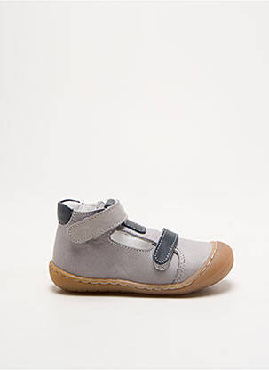 Sandale/pantofi decupați material neted vârf rotund gri BELLAMY băiat