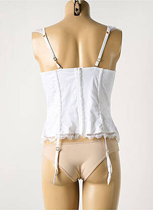 Corset țesătură dantelă alb RAVAGE femeie
