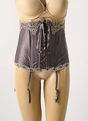 Corset/jartieră efect material satinat gri LISE CHARMEL femeie