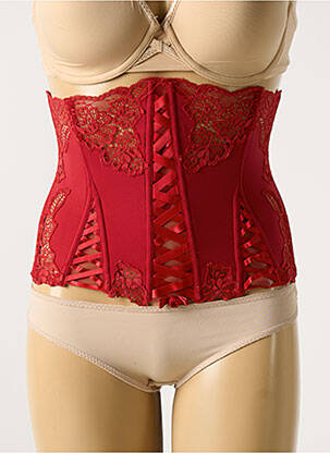 Corset/jartieră efect material satinat roșu COTTON CLUB femeie