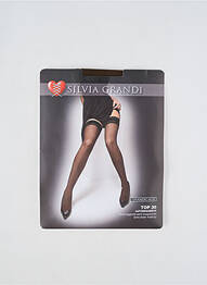 Colanți finisaj dantelă maro SILVIA GRANDI femme
