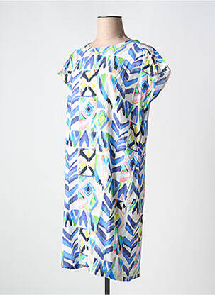 Rochie midi imprimeu fantezie mâneci scurte albastru CECIL femeie
