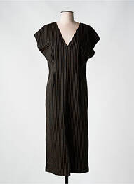 Rochie lungă imprimeu fantezie mâneci scurte negru B.YOUNG femme