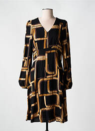 Rochie midi imprimeu fantezie mâneci lungi negru B.YOUNG femeie