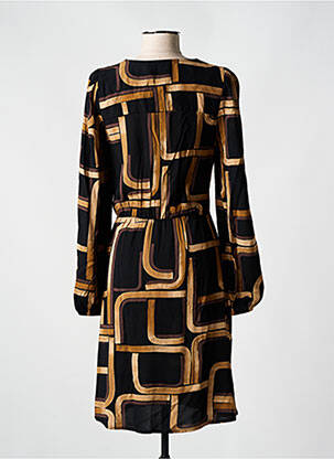 Rochie midi imprimeu fantezie mâneci lungi negru B.YOUNG femeie