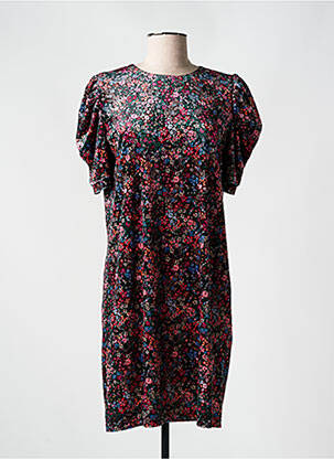 Rochie midi imprimeu fantezie mâneci scurte negru MOLLY BRACKEN femeie