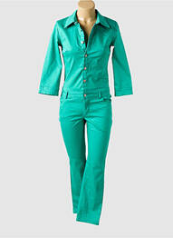 Salopetă-pantalon croială cambrată mâneci lungi verde VILA femme