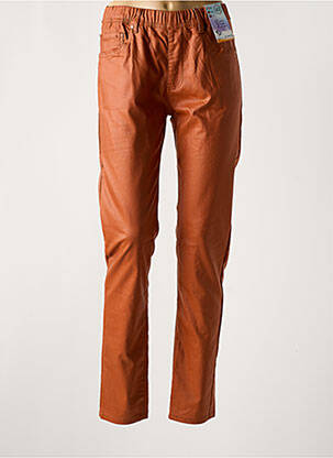 Pantalon slim talie elastică portocaliu QUATRE VINGT JOURS femeie