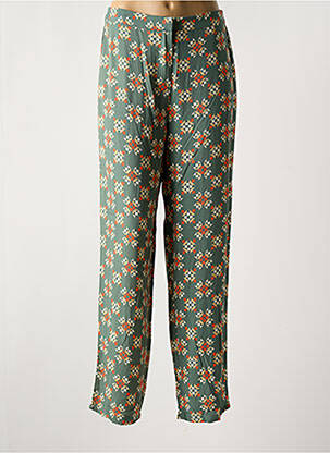 Pantalon drept țesătură crep mărime normală verde VILA femeie