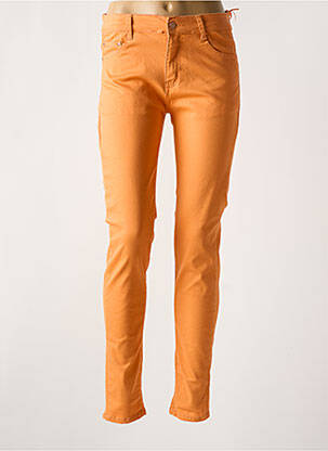 Pantalon slim buzunare portocalie VOGGO femeie