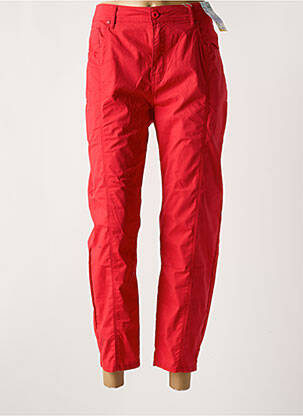 Pantalon 7/8 talie elastică roșu QUATRE VINGT JOURS femeie