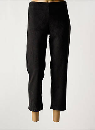 Pantalon trei sferturi croială dreaptă negru QUATRE VINGT JOURS femeie
