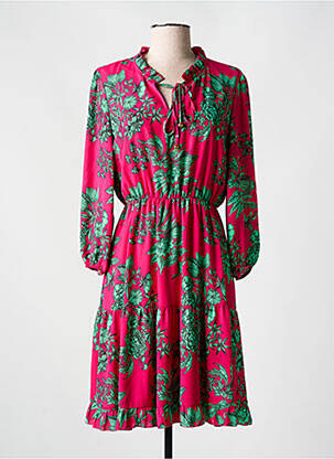 Rochie scurtă croială fluidă mâneci lungi roz BATIDA femeie