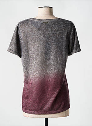 Tricou guler în v mâneci scurte gri HUIT SIX SEPT femeie