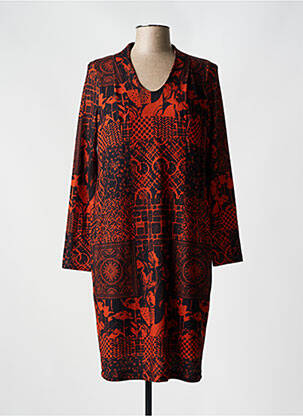 Rochie midi imprimeu fantezie mâneci lungi negru EROKE femeie
