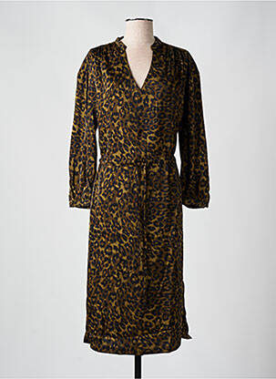 Rochie midi imprimeu fantezie mâneci lungi negru FREEMAN T.PORTER femeie