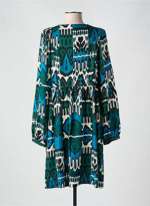 Rochie scurtă croială evazată mâneci lungi albastru LA FEE MARABOUTEE femeie
