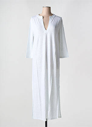 Rochie lungă mâneci 3/4 alb TANIT CODE femeie