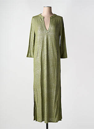 Rochie lungă mâneci 3/4 verde TANIT CODE femeie