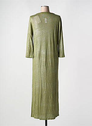 Rochie lungă mâneci 3/4 verde TANIT CODE femeie