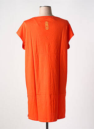 Rochie midi mâneci scurte mâneci scurte portocalie TANIT CODE femeie