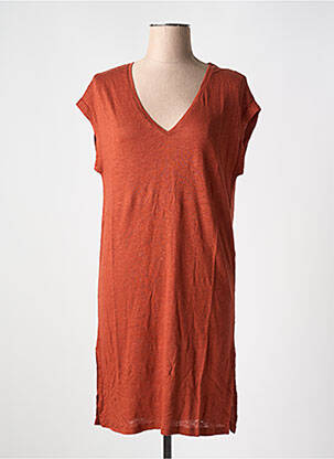 Rochie midi mâneci scurte mâneci scurte maro TANIT CODE femeie