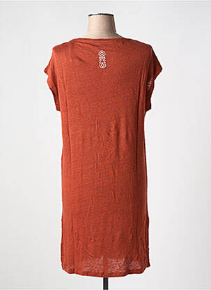 Rochie midi mâneci scurte mâneci scurte maro TANIT CODE femeie