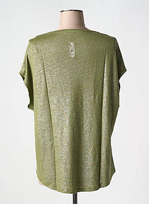 Tricou guler în v mâneci scurte verde TANIT CODE femeie